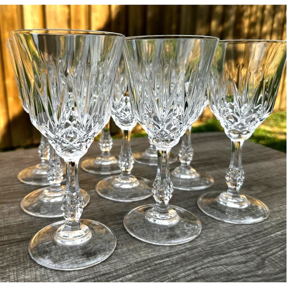 Capri Crystal Collection JMP Marketing Retired Crystal Wine Glasses-Italy-Set 9